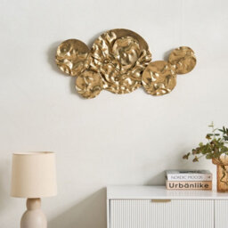Wyld And Coco Glamourhaus Gold Iron Wall Decor Hanging Accent - Vertical Or Horizontal - W84 X D5 X H43Cm - thumbnail 2