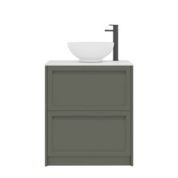Royal Bathrooms Royal Bathroom Elmore 700mm Matt Green Freestanding Countertop Bathroom Vanity Unit 2 Drawer With Breeze Basin - thumbnail 7