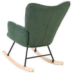 Beliani Rocking Chair Oulu Fabric Emerald Green - thumbnail 5
