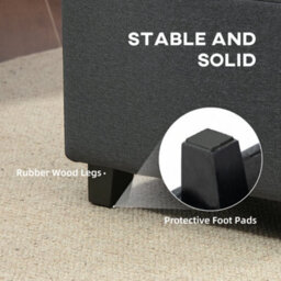 Homcom Small Footstool Square Ottoman With Padded Seat For Living Room Grey - thumbnail 7