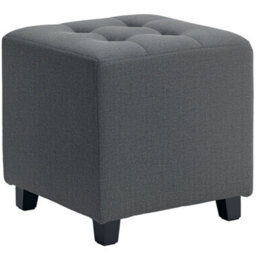 Homcom Small Footstool Square Ottoman With Padded Seat For Living Room Grey - thumbnail 2