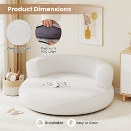 Inflatable Couch Spacious Air Sofa With Detachable Cover White - thumbnail 4