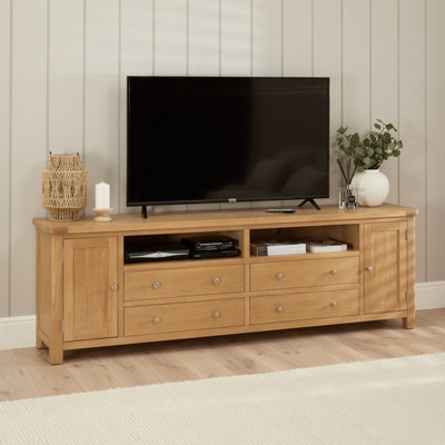 The Furniture Market Marbury Oak Xxl Widescreen Tv Unit Stand Up To 100 Tv Size - image 1
