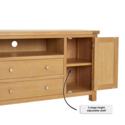 The Furniture Market Marbury Oak Xxl Widescreen Tv Unit Stand Up To 100 Tv Size - thumbnail 6
