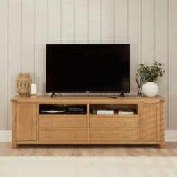 The Furniture Market Marbury Oak Xxl Widescreen Tv Unit Stand Up To 100 Tv Size - thumbnail 2