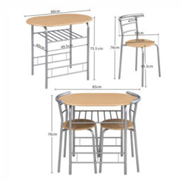 Mof 3 Piece Dining Room Set, Modern Dining Table And Chairs Set Of 2 For Kitchen/apartment/small Space - thumbnail 4