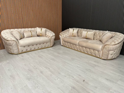Ambassador 3+2 Seater Champagne And Gold Accent - image 1