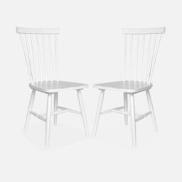 Sweeek - Pair Of Wooden Dining Chairs White 50.8X44.2X90 Cm - Romie - thumbnail 2