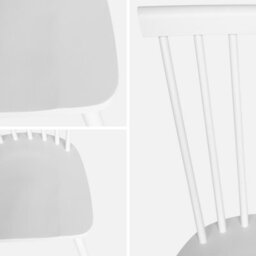 Sweeek - Pair Of Wooden Dining Chairs White 50.8X44.2X90 Cm - Romie - thumbnail 4