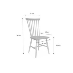 Sweeek - Pair Of Wooden Dining Chairs White 50.8X44.2X90 Cm - Romie - thumbnail 8
