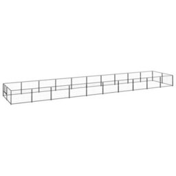Berkfield Durable Dog Kennel Black 20 M2 Steel - thumbnail 2