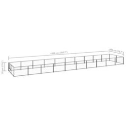 Berkfield Durable Dog Kennel Black 20 M2 Steel - thumbnail 6