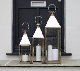 Silver Indoor And Outdoor Metal Lantern Large - thumbnail 3