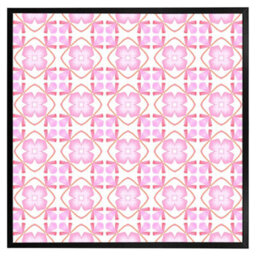 "Andrew Lee Orange Sublime Boho Chic Summer Design (Picutre Frame) / 16X16"" / Brown" - thumbnail 1
