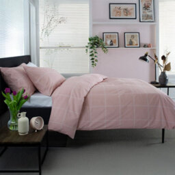 The Lyndon Company Crossley Heath Duvet Set  100% Cotton With Piped Cuffs & Button Detail - thumbnail 2