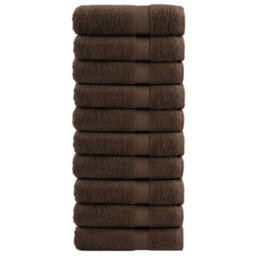 Berkfield Premium Shower Towels Solund 10Pcs Brown 70X140Cm 600Gsm - thumbnail 1