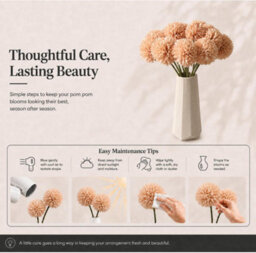 Amorly 38Pcs Artificial Pure Champagne Ball Chrysanthemum Flowers Artificial Mums Flowers For Home Table Centerpiece Decor Silk Flowers - thumbnail 4