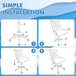 Costway Adjustable Velvet Accent Armchair Upholstered Home Office Chair 360 Degree Swivel - thumbnail 6