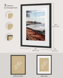 LEDREM Picture Frames, Photo Frames For 8X12 Photos, Wall Hanging, Mdf Board, No-Trace Nails Included, Set Of 3, Black - thumbnail 5