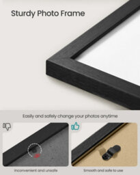 LEDREM Picture Frames, Photo Frames For 8X12 Photos, Wall Hanging, Mdf Board, No-Trace Nails Included, Set Of 3, Black - thumbnail 6
