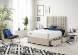 Somnior Beds Somnior Bliss Tweed Natural 5Ft Memory Foam Divan Bed With 4 Drawers, Mattress & Headboard - King - thumbnail 3