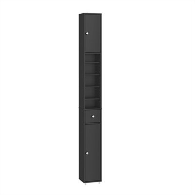 Sobuy Bzr34-Ii-Sch,tall Bathroom Storage Cabinet - Slim Bathroom Unit,compact Bathroom Furniture, Black,w20Xd20Xh180 - image 1