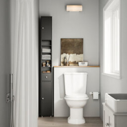 Sobuy Bzr34-Ii-Sch,tall Bathroom Storage Cabinet - Slim Bathroom Unit,compact Bathroom Furniture, Black,w20Xd20Xh180 - thumbnail 2