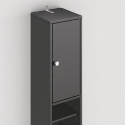 Sobuy Bzr34-Ii-Sch,tall Bathroom Storage Cabinet - Slim Bathroom Unit,compact Bathroom Furniture, Black,w20Xd20Xh180 - thumbnail 7