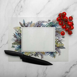 Benjamin Tate Design Square Tropical Border Glass Chopping Boarddesigner Style - thumbnail 3