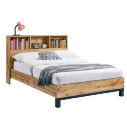 Julian Bowen Bali 135Cm Double Oak Effect Bookcase Shelf Headboard Bed - thumbnail 4