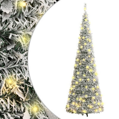 Berkfield Artificial Christmas Tree Pop-Up Flocked Snow 200 Leds 210 Cm - image 1