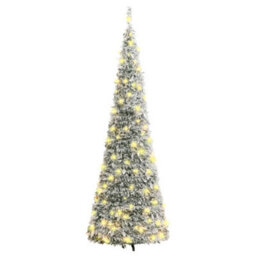 Berkfield Artificial Christmas Tree Pop-Up Flocked Snow 200 Leds 210 Cm - thumbnail 5