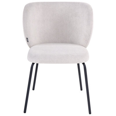 Wyld And Coco Set2 Armless Dining Chairs With Off-White Water-Repellent Upholstery And Powder-Coated Iron Base - image 1