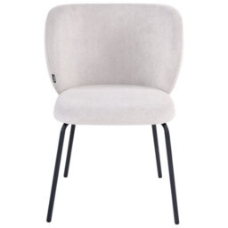Wyld And Coco Set2 Armless Dining Chairs With Off-White Water-Repellent Upholstery And Powder-Coated Iron Base - thumbnail 1