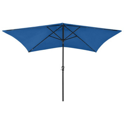 Berkfield Harmful Parasol With Leds And Steel Pole Azure Blue 2X3 M - image 1