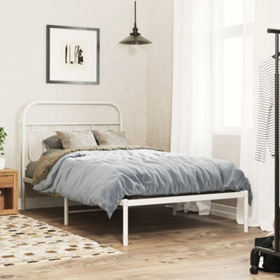 Berkfield Metal Bed Frame Without Mattress With Headboard White 107X203Cm - image 1