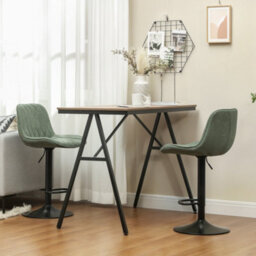 Wyld Haus Kali Set Of 2 Green Linen-Look Adjustable Bar Stools With Swivel - thumbnail 2