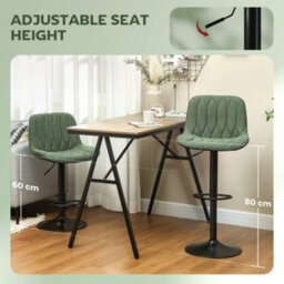 Wyld Haus Kali Set Of 2 Green Linen-Look Adjustable Bar Stools With Swivel - thumbnail 5