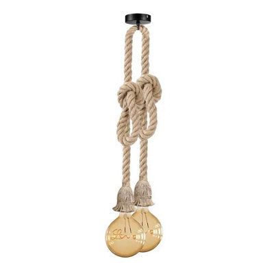 Ledsone Retro Ceiling Pendant Light Fitting Hemp Rope 3M Twisted Braided Flex E27 Lamp Holder Suspended Hanging Light - image 1