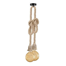 Ledsone Retro Ceiling Pendant Light Fitting Hemp Rope 3M Twisted Braided Flex E27 Lamp Holder Suspended Hanging Light - thumbnail 1