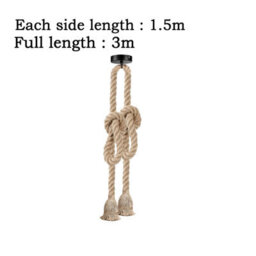 Ledsone Retro Ceiling Pendant Light Fitting Hemp Rope 3M Twisted Braided Flex E27 Lamp Holder Suspended Hanging Light - thumbnail 3