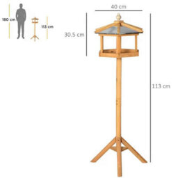 Wooden Free Standing Bird Feeder , Garden Or  Backyard Station - thumbnail 2