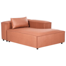 Beliani Left-Hand Chaise Longue Brande Fabric Golden Brown - thumbnail 4