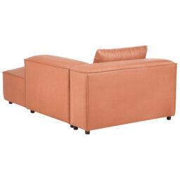 Beliani Left-Hand Chaise Longue Brande Fabric Golden Brown - thumbnail 5