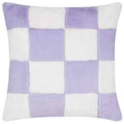 Heya Home Cozee Check Faux Fur Feather Filled Cushion - thumbnail 1