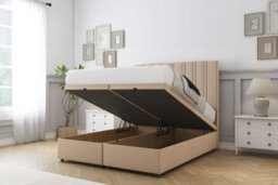 "Sloomy Langston Pebble Plush Ottoman Bed Base With 26"" Strutted Headboard 2'6 Small Single" - thumbnail 2