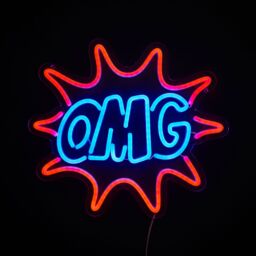 Glow Neon Omg Neon Blue & Red Plug-In Led Wall Light - thumbnail 2