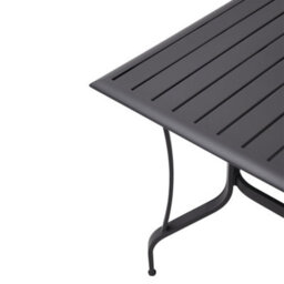 Thehotsale 150Cm L Garden Metal Slatted Coffee Table Rectangle Table In Black - thumbnail 7