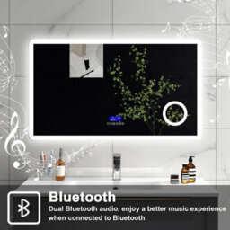 Sline 1200X700mm Bluetooth Led Bathroom Mirror With 3-Colour Modes Demister Pad Magnifying Glass Digital Display Panel - thumbnail 7