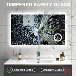 Sline 1200X700mm Bluetooth Led Bathroom Mirror With 3-Colour Modes Demister Pad Magnifying Glass Digital Display Panel - thumbnail 6